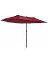 Oval parasol i metal og polyester H240 x B460 x D270 cm - Vinrød