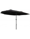 Oval parasol i metal og polyester H240 x B460 x D270 cm - Sort