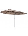 Oval parasol i metal og polyester H240 x B460 x D270 cm - Kaffe