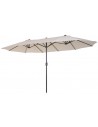 Oval parasol i metal og polyester H240 x B460 x D270 cm - Beige