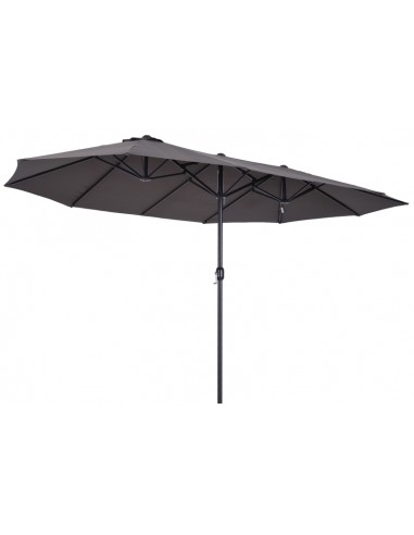 Oval parasol i metal og polyester...