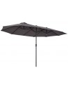 Oval parasol i metal og polyester H240 x B460 x D270 cm - Grå