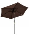Parasol med tilt i metal og polyester H235 x Ø270 cm - Brun