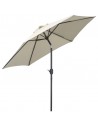 Parasol med tilt i metal og polyester H235 x Ø270 cm - Beige