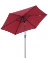 Parasol med tilt i metal og polyester H235 x Ø270 cm - Rød