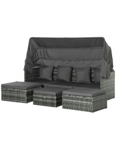 Loungesofa i polyrattan og...