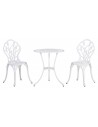 Bistrosæt med 2 stole og 1 bord i aluminium - Antik hvid
