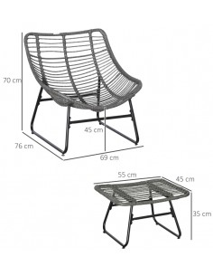 Loungestol med skammel i... 2