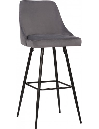 Barstol i metal og velour H108 cm -...