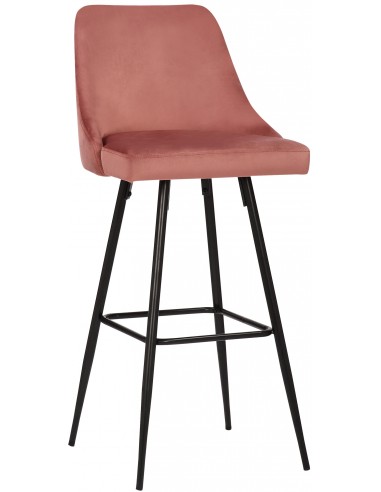 Barstol i metal og velour H108 cm -...