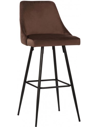 Barstol i metal og velour H108 cm -...