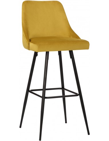 Barstol i metal og velour H108 cm -...