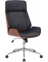 Kontorstol i formtræ og kunstlæder H110 - 118 cm - Valnød/Sort