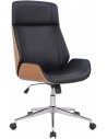 Kontorstol i formtræ og kunstlæder H110 - 118 cm - Natur/Sort