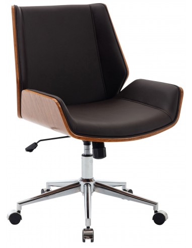 Kontorstol i formtræ og kunstlæder...