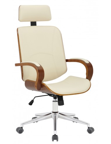 Kontorstol i formtræ og kunstlæder...