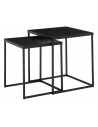 Sæt med 2 sofaborde i metal H40 + 45 cm - Sort
