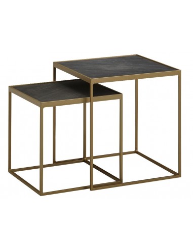 Sæt med 2 sofaborde i metal og MDF...