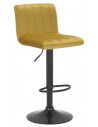 Barstol i metal og velour H85 - 106 cm - Sort/Gul