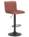 Barstol i metal og velour H85 - 106 cm - Sort/Pink