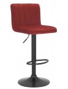 Barstol i metal og velour H85 - 106 cm - Sort/Rød