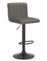 Barstol i metal og velour H85 - 106 cm - Sort/Grå