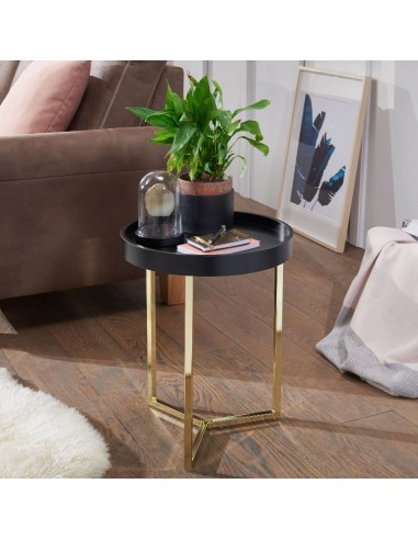 Sofabord i metal og MDF H51 x Ø40 cm...