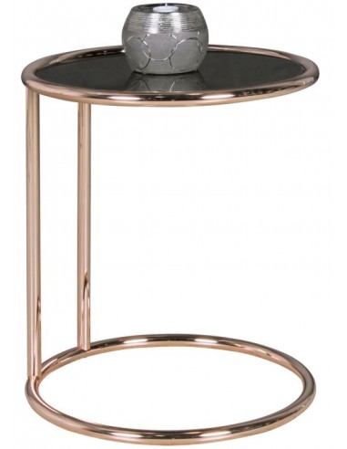 Sofabord i metal og glas H53 x Ø45 cm...