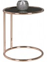 Sofabord i metal og glas H53 x Ø45 cm - Kobber/Spejl sort