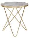Sofabord i metal og mdf H57 x Ø55 cm - Guld/Marmoriseret hvid