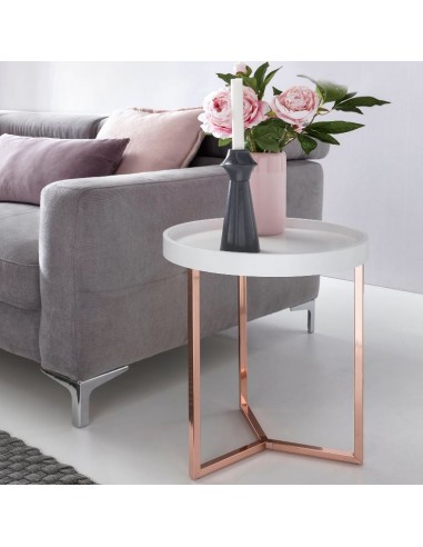 Sofabord i metal og MDF H51 x Ø40 cm...