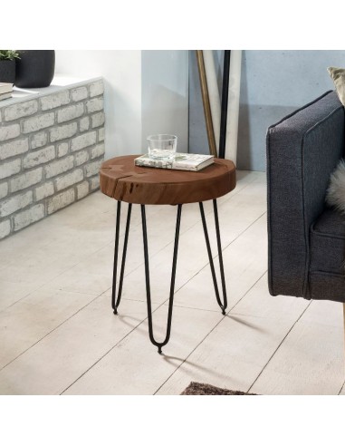 Sofabord i metal og sheeshamtræ H41 x...