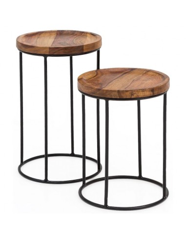 Sæt med 2 sofaborde i metal og...