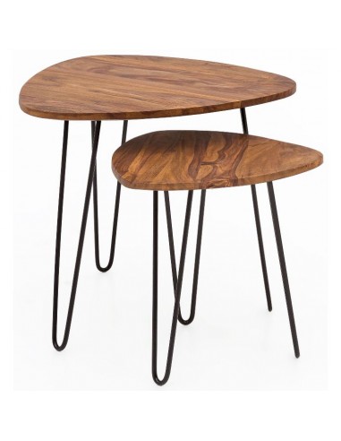 Sæt med 2 sofaborde i metal og...