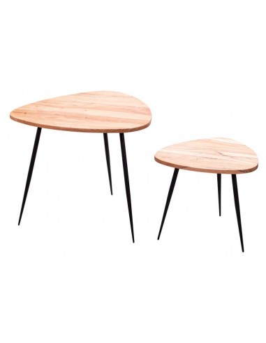 Sæt med 2 sofaborde i metal og...