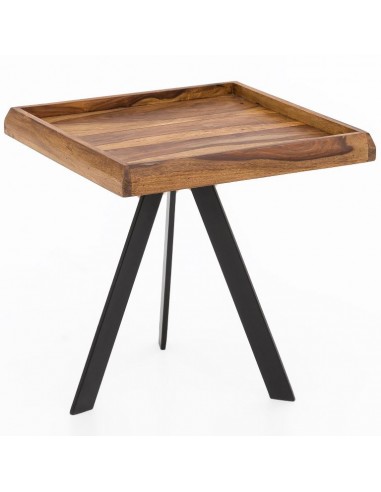 Sofabord i metal og sheeshamtræ 45 x...