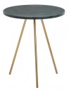 Sofabord i metal og marmor H44 x Ø38 cm - Gylden/Grøn marmor