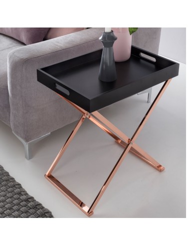 Sofabord i metal og MDF 48 x 34 cm -...