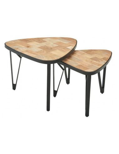 Sæt med 2 sofaborde i metal og...