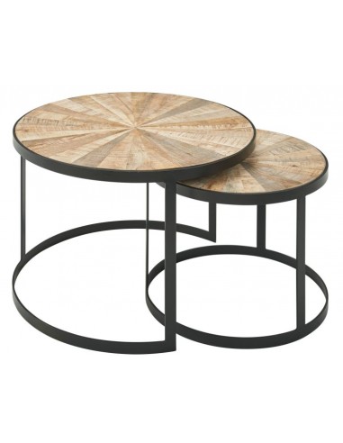 Sæt med 2 sofaborde i metal og...