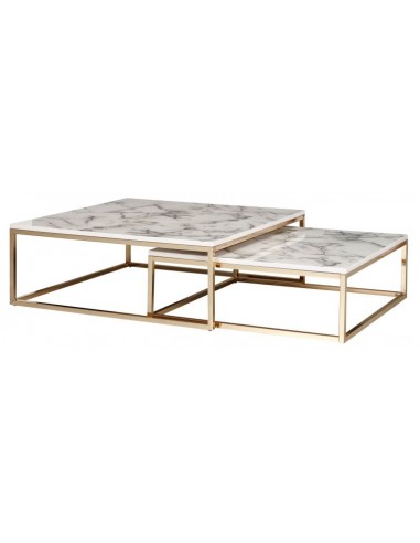 Sæt med 2 sofaborde i metal og mdf...