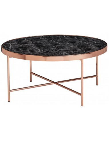 Sofabord i metal og glas Ø82,5 cm -...