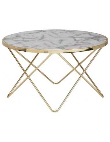 Sofabord i metal og mdf Ø85 cm -...