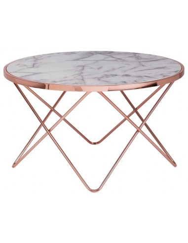 Sofabord i metal og mdf Ø85 cm -...