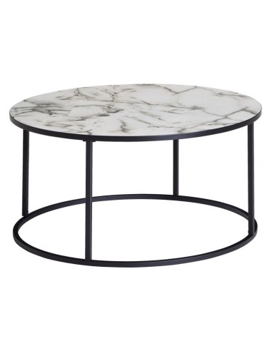 Sofabord i metal og mdf Ø80 cm -...