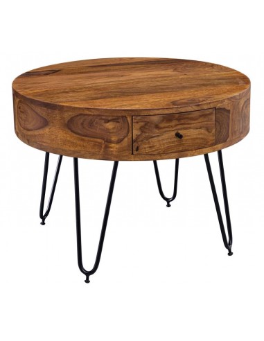 Sofabord i metal og sheeshamtræ H44,5...