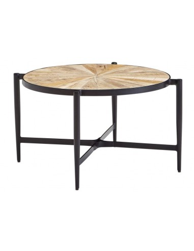 Sofabord i jern og mangotræ H38 x Ø70...