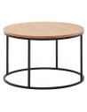 Sofabord i metal og egetræsfinér H45 x Ø70 cm - Sort/Eg