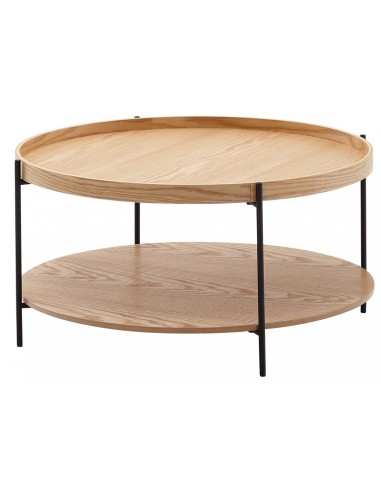 Sofabord i metal og egetræsfinér H40...