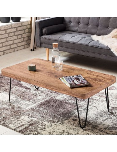 Sofabord i metal og akacietræ 115 x...